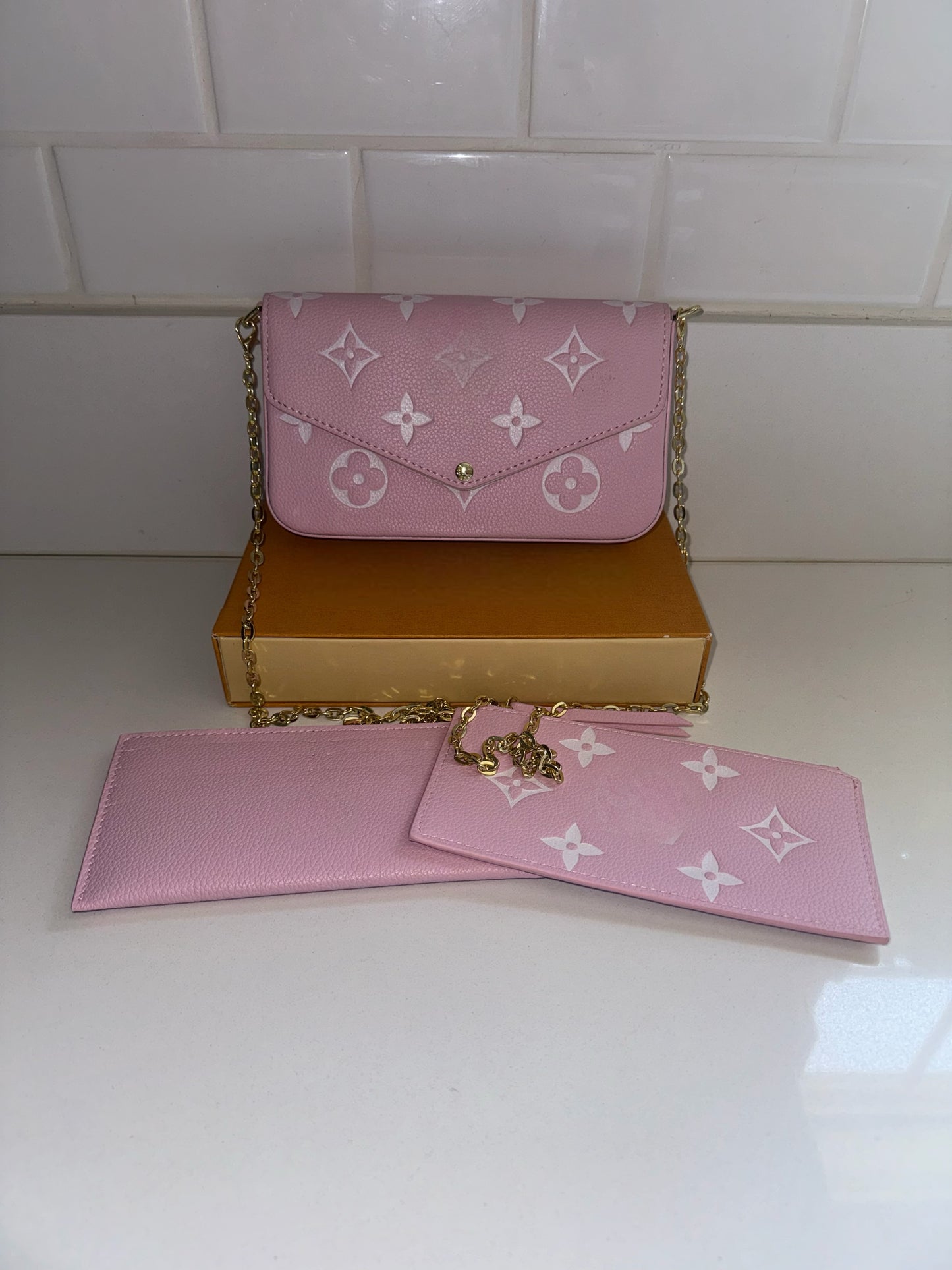 LV Pink&White Buchifresa bag